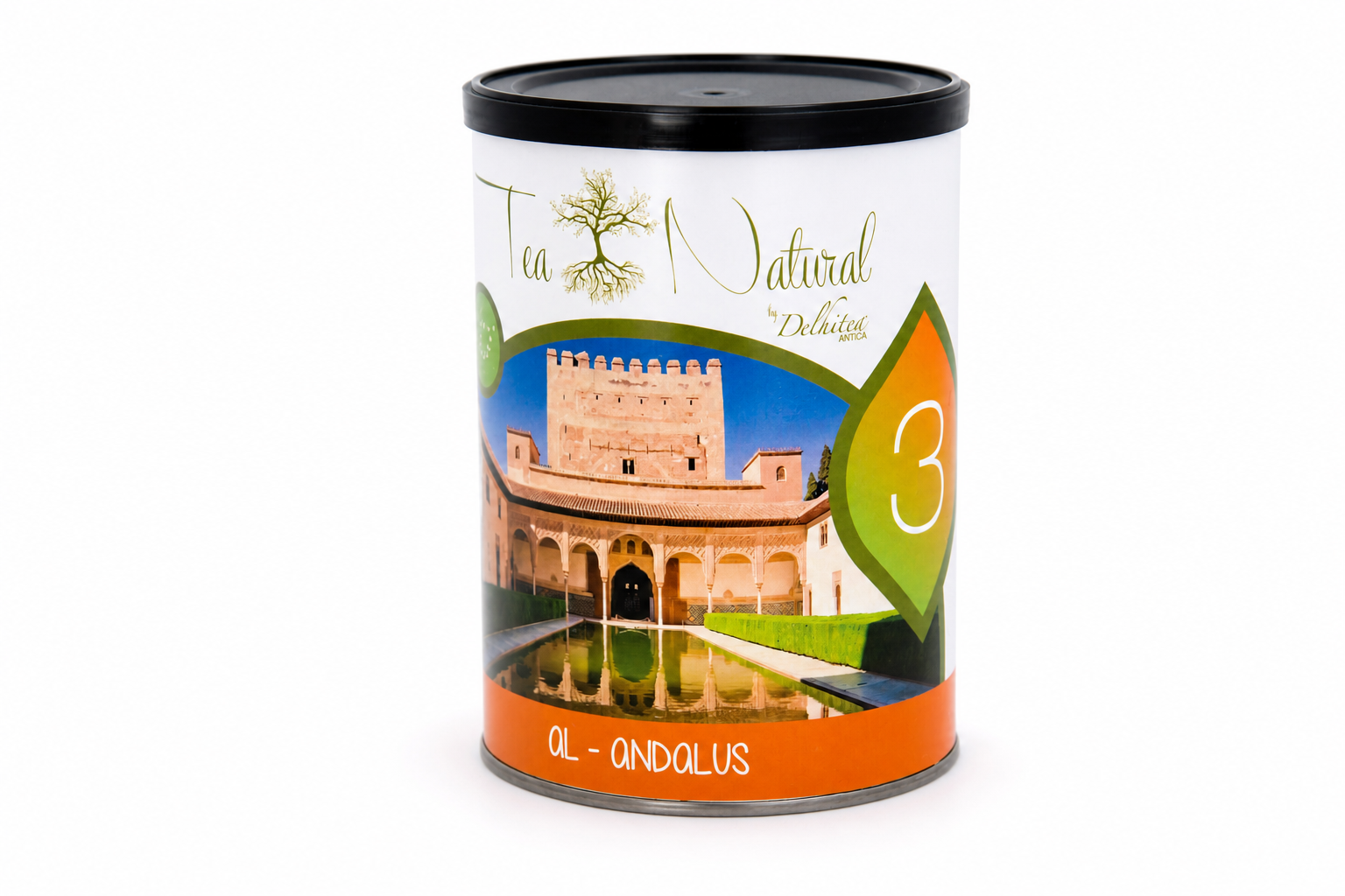Lata Tea Natural Al-Andalus BIO con 30 pir&aacute;mides para hosteler&iacute;a