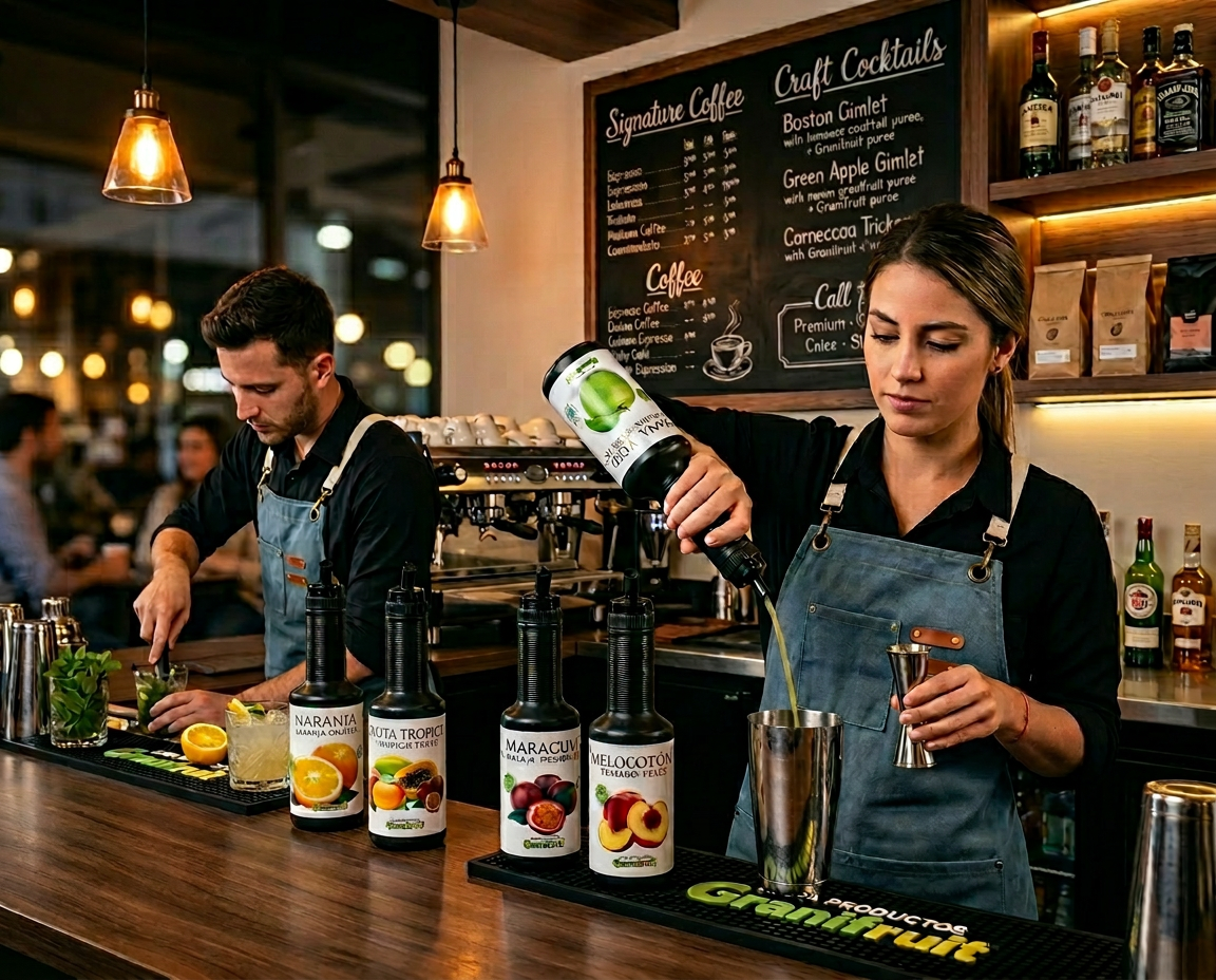 C&oacute;cteles profesionales con pur&eacute;s de fruta de Antica Tradizione