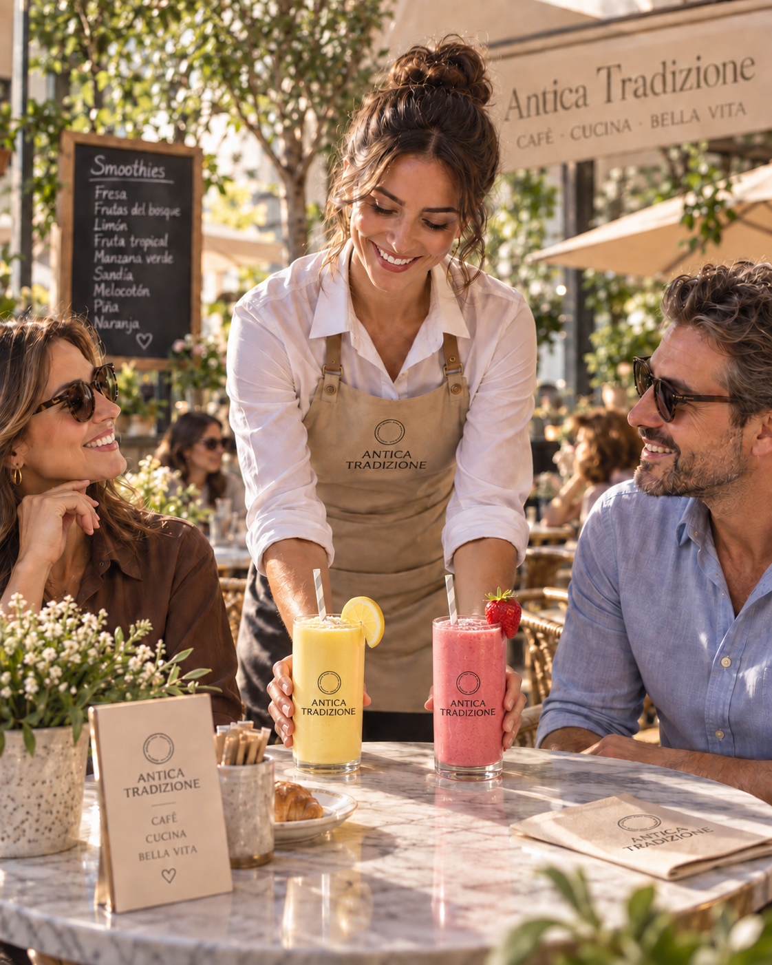 Smoothies &mdash; camarera sirviendo