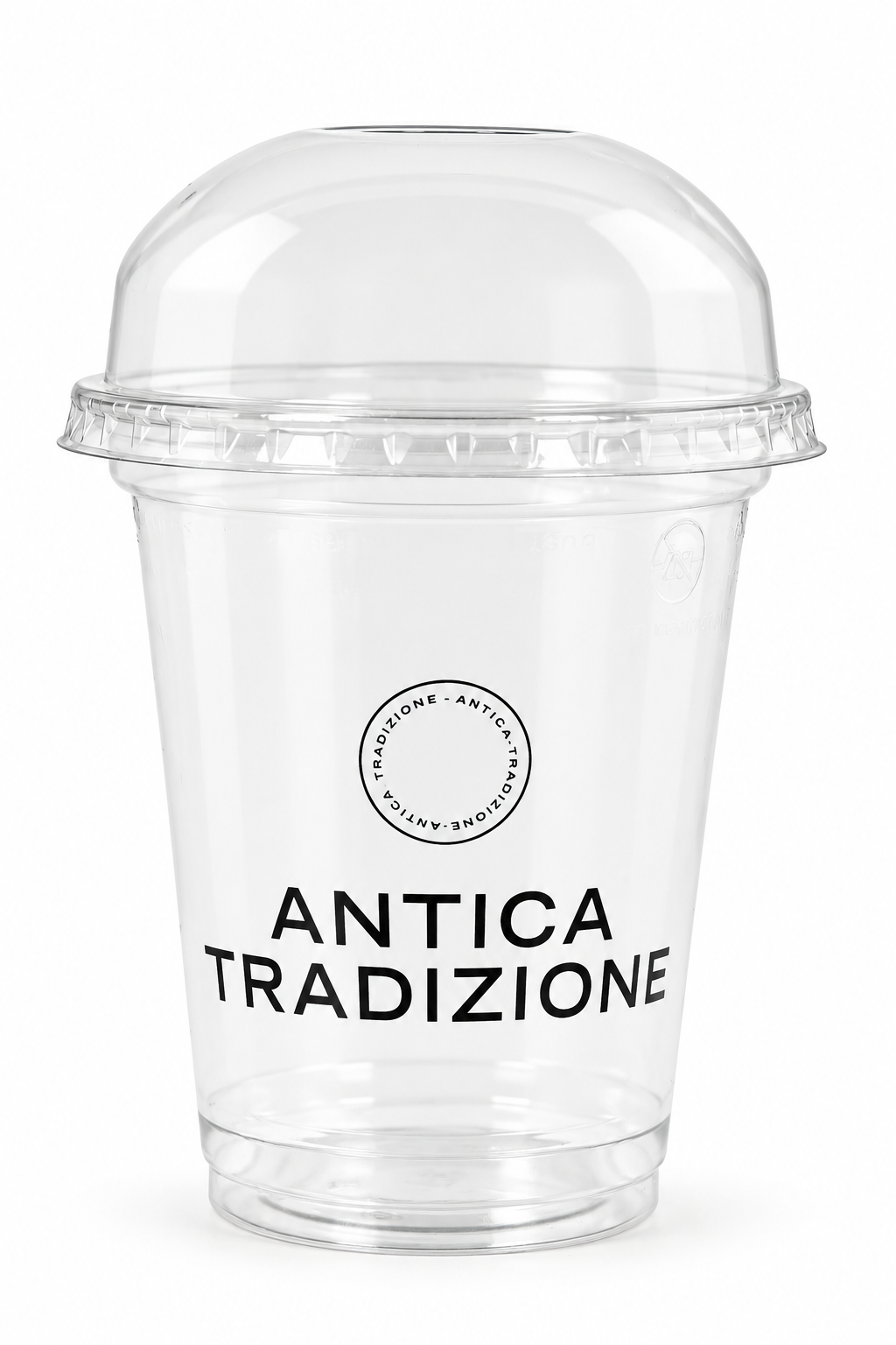 Vaso transparente Antica Tradizione con tapa de c&uacute;pula